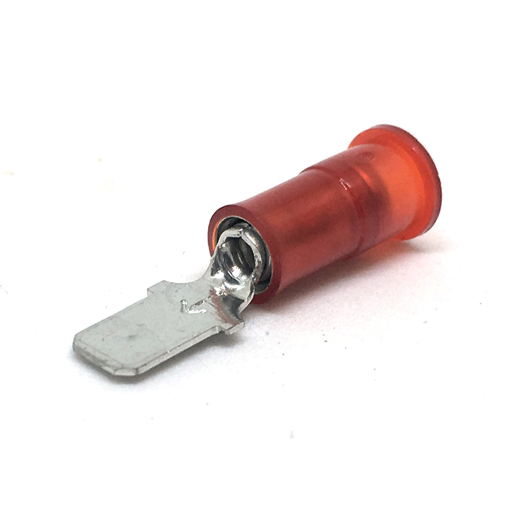 22-18 Gauge Nylon Insulated Male Quick Disconnect Terminal Red 3/16 Inch Tab