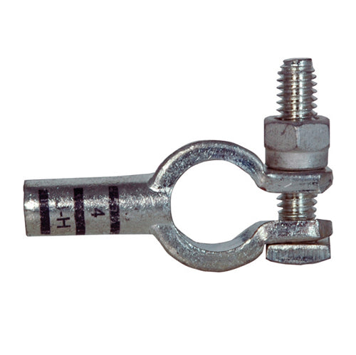 4 Awg Gray J-H Electro-Tin Plated Solid Cast Copper Heavy Duty Universal Eco-Max� Straight Battery Terminal