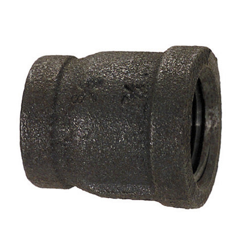3/8" X 1/4" Schedule 40 Female NPT Black Malleable Iron Reducing Coupling