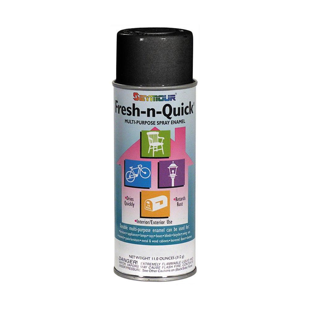 Seymour Economy Fresh N' Quick Gloss Paint Aerosol Black - 10 Oz Net Wt. - Aerosol