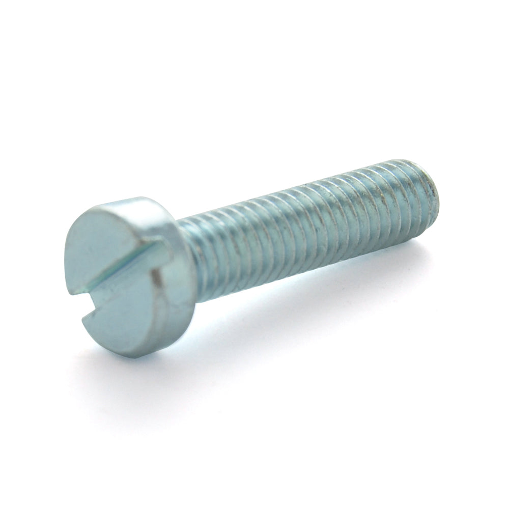 M5 x 0.8 x 20 Mm Coarse Class 4.8 Zinc Plated Steel Slotted Drive Cheese Head Machine Screw