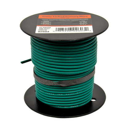 Cross Link Primary Wire Green 18G 100'