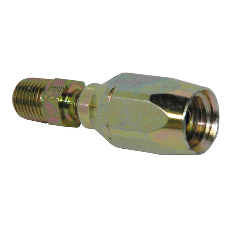3/8 Inch X 3/8 Inch Male Pipe Rigid NPTF Yellow Zinc 247 N Series Weatherhead Field Attachable Coupling