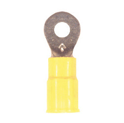 12-10 Gauge Ring Terminal #6 Stud Nylon Insulated Yellow