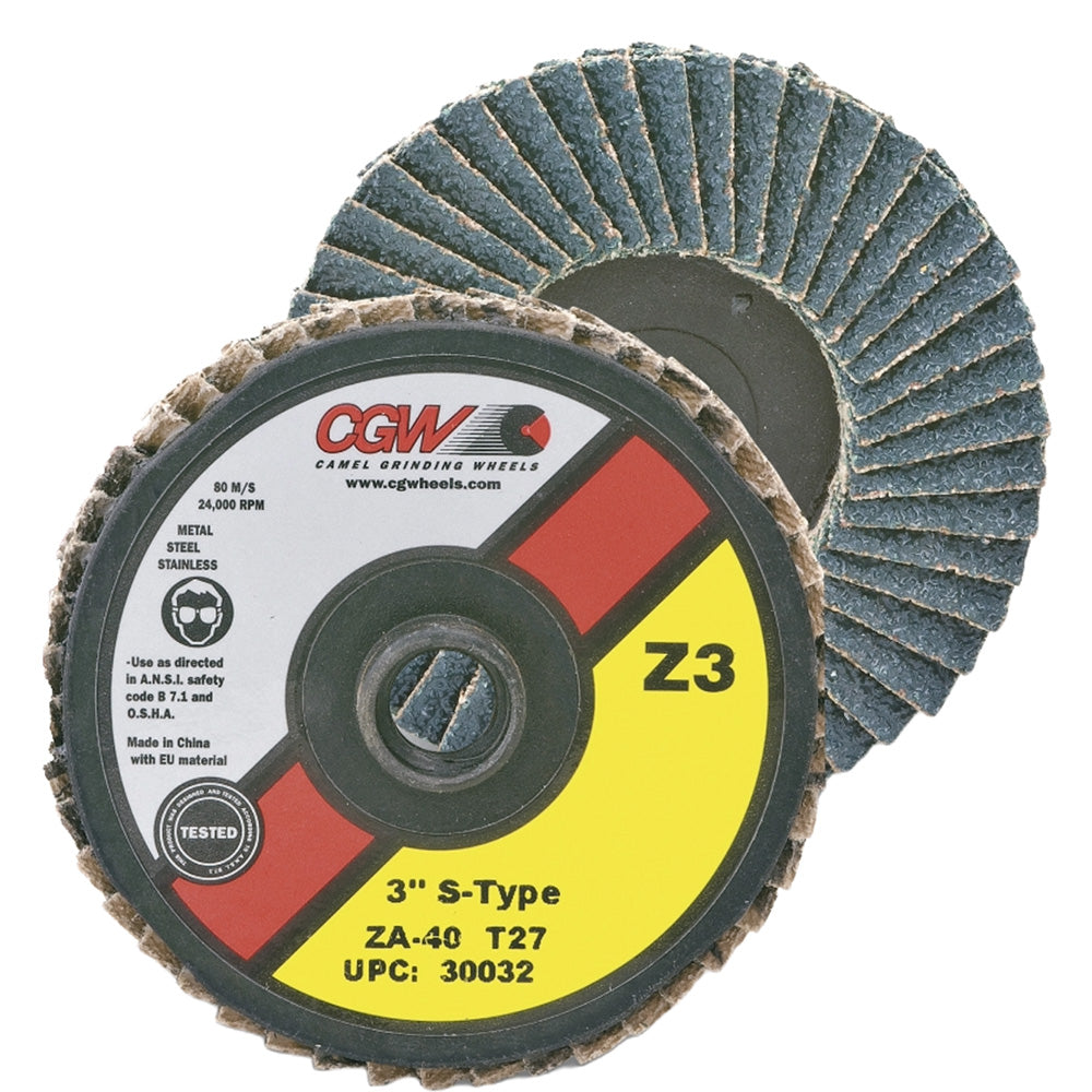 2 Inch Regular 80 Grit Premium Z3 Zirconia Alumina Grain Type 27 Roll-On Quick Change Mini Flap Disc