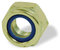 M5 x 0.8 Coarse Din 985 Yellow Zinc Class 8 Purple Nylon Insert Lock Nut.
