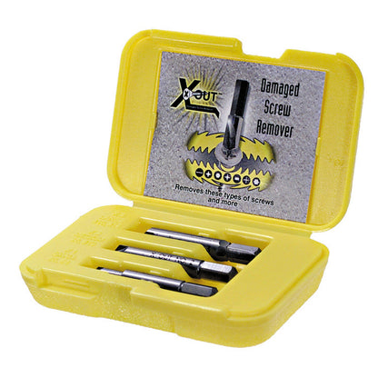 3-Piece 3/8 Inch Drill Tool Steel X-Out Damaged Screw Extractor Set