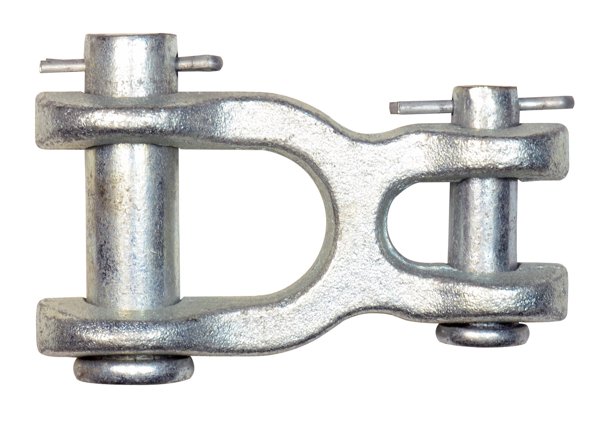 1/2 Inch 9200 Lb Grade 70 Zinc Plated Heat Treated Forged Steel Double Clevis Link