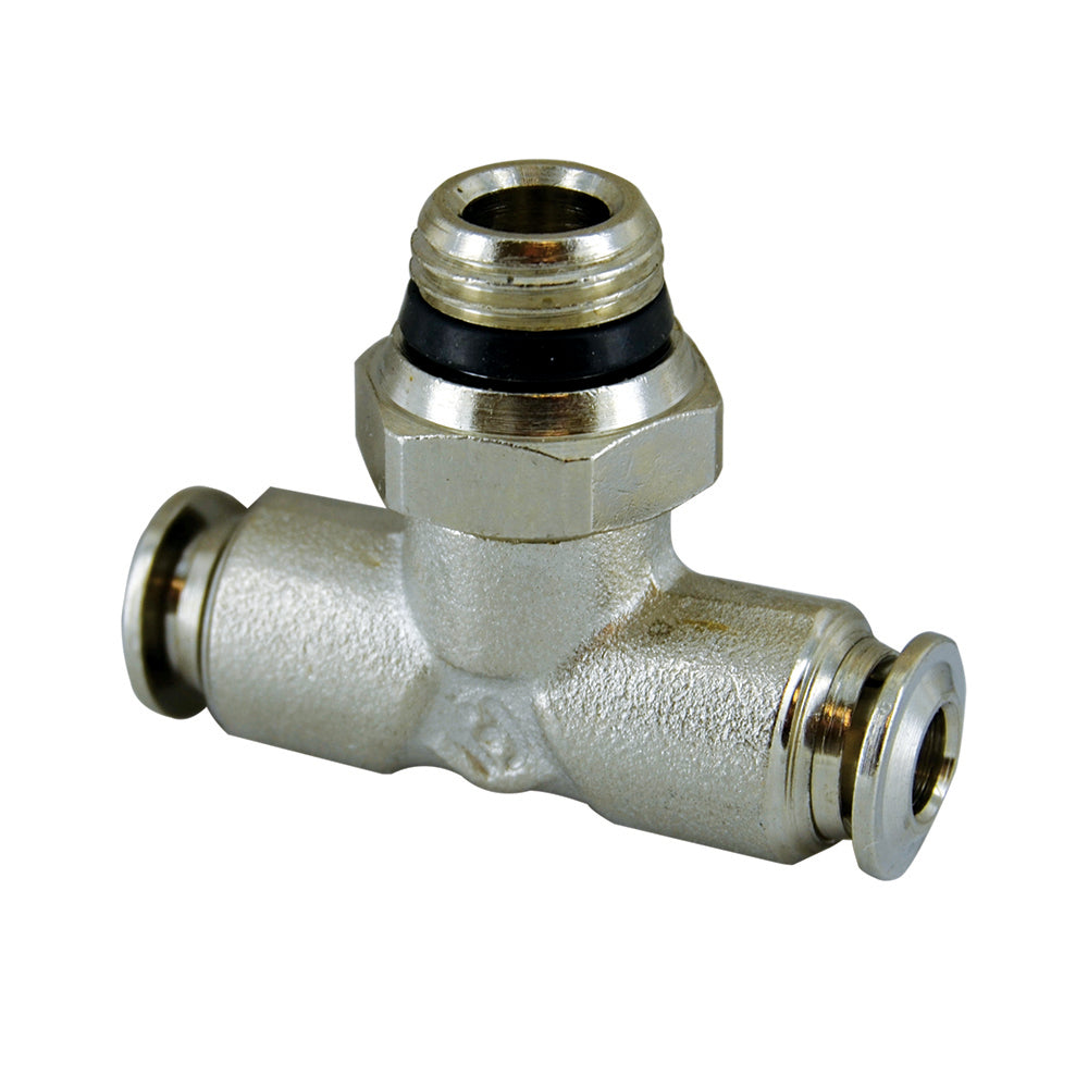 5/32 Inch 1/8 Thread Nickel Plated Brass Swivel Branch Tee