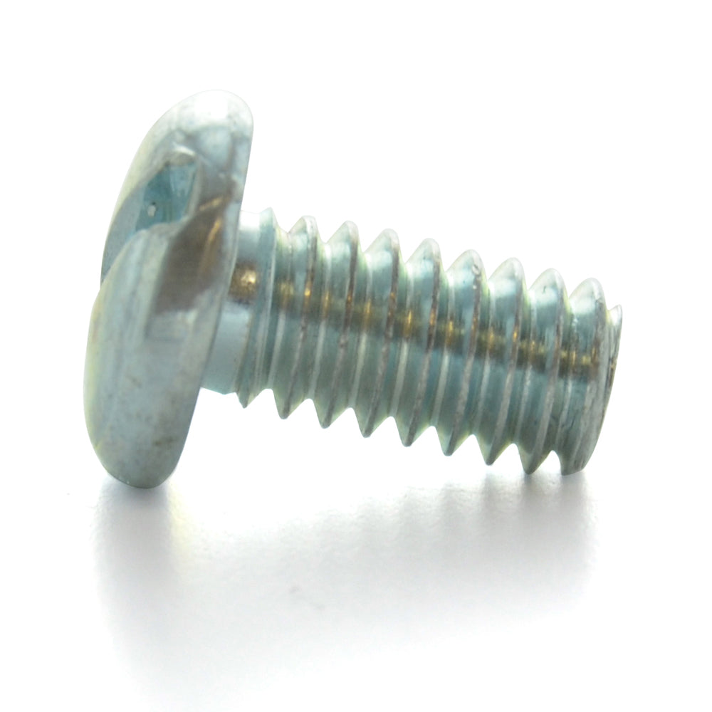 #10-24 x 1/2 Inch Coarse Zinc Plated Steel Slotted Drive Pan Head Machine Screw