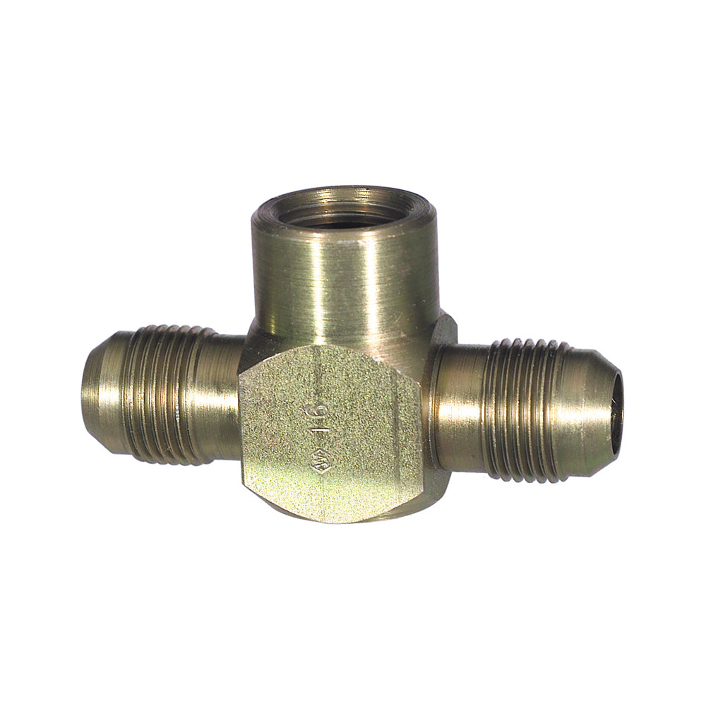 1/4 Inch 6000 Psi Zinc Plated Carbon Steel JIC 37 Degree Female Branch Tee