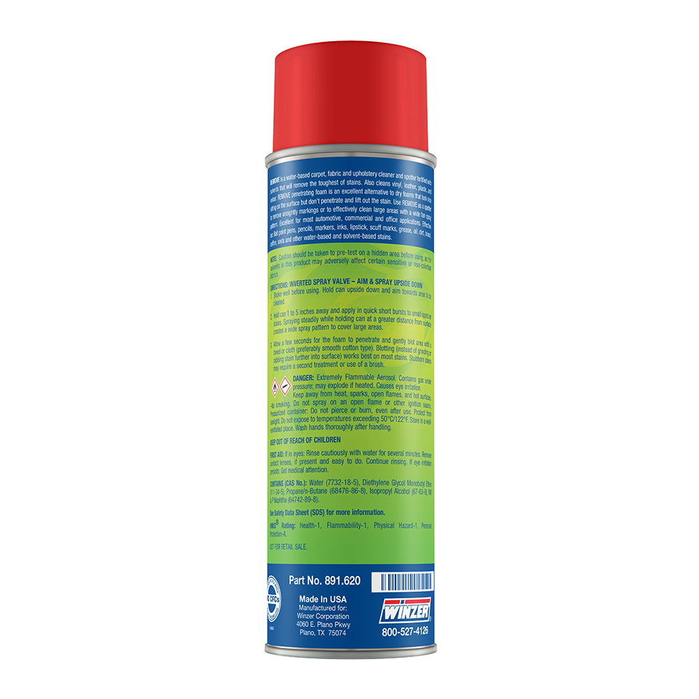 Winzer Remove Carpet & Upholstery Penetrating Foam Cleaner - 18 Oz Net Weight - Aerosol