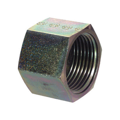 1/2 Inch 6000 psi Zinc Plated Carbon Steel Flat Face O-Ring Adapter - Cap