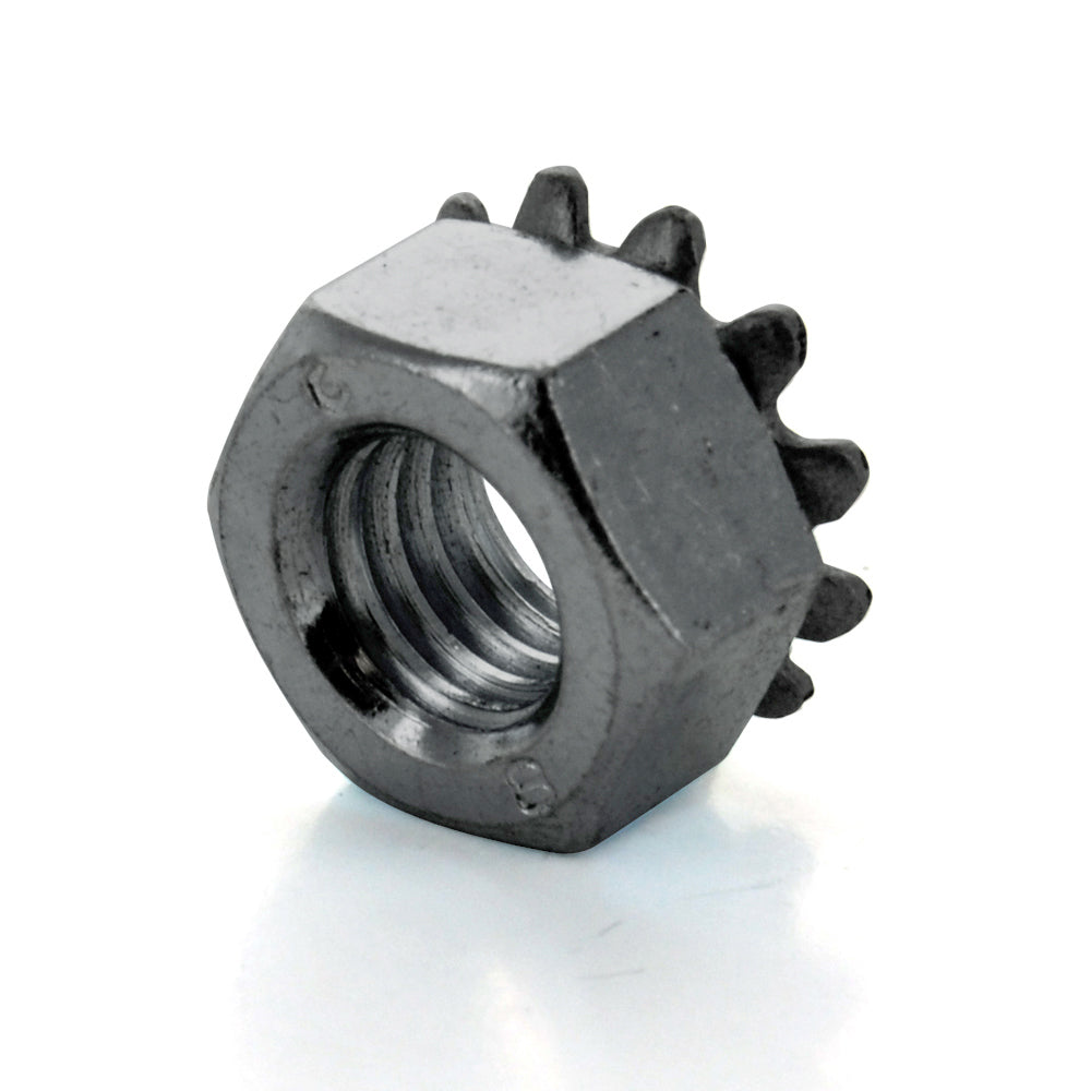 M6 x 1 Coarse Zinc Plated Low Carbon Steel Keps Nut