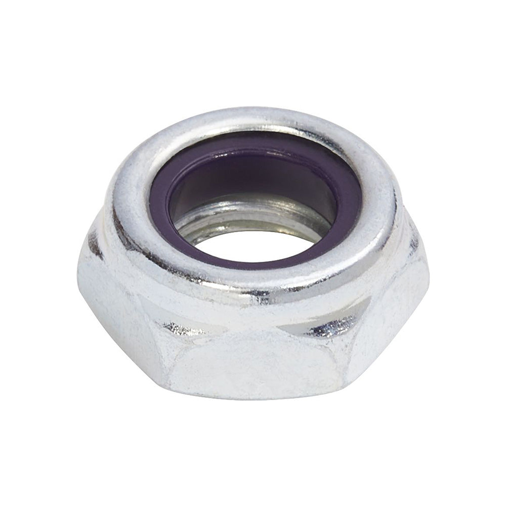 3/8-16 Coarse Zinc Plated Grade 2 (Nte) Nylon Insert Locking Jam Nut