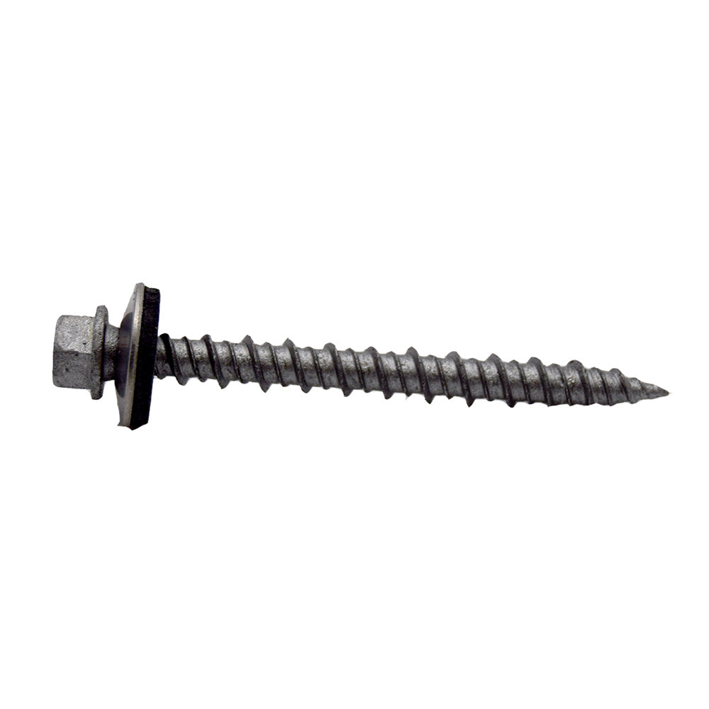 #10 x 1" Unslotted HI-Hex Washer Head Type 17 Screw w/SS Bonded Sealing Washer for Metal to Wood- Weather Coated