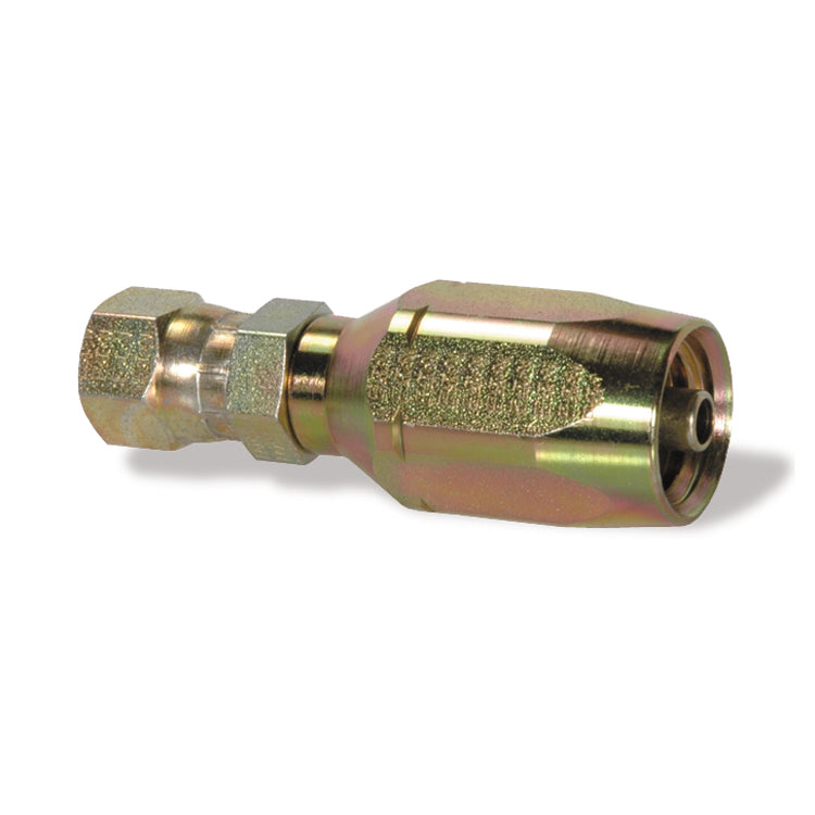1/2 Inch X 5/8 Inch X 1-1/16 Inch Hex Tube JIC 37 Degree Female Swivel Yellow Zinc 247 N Series Weatherhead Field Attachable Coupling