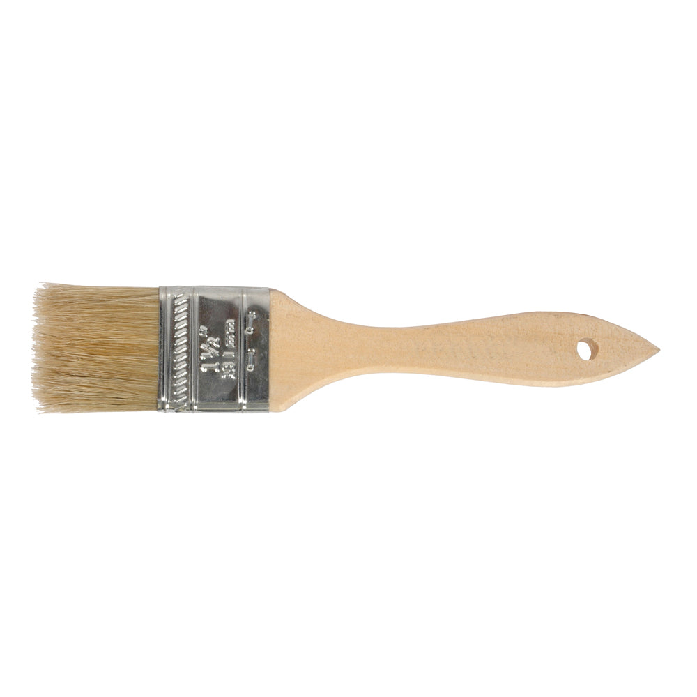 1/2 Inch X 7-1/2 Inch Smooth Sanded Tin Ferrule Handle White 100% Bristle Chip Brush