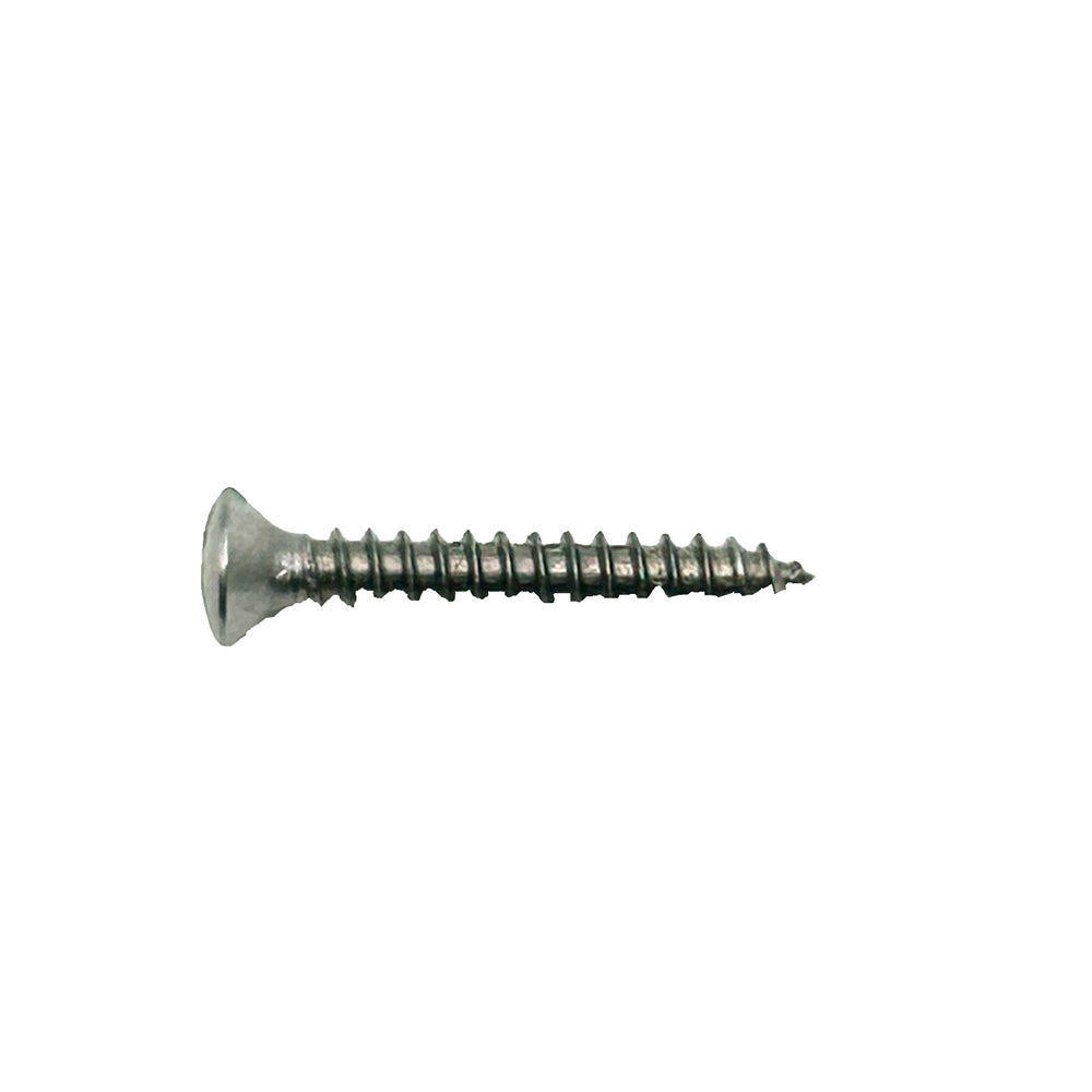 #4 x 1 Inch Plain 18-8 (A2) Stainless Steel Oval Slotted Type-A Self-Tapping Sheet Metal Screw