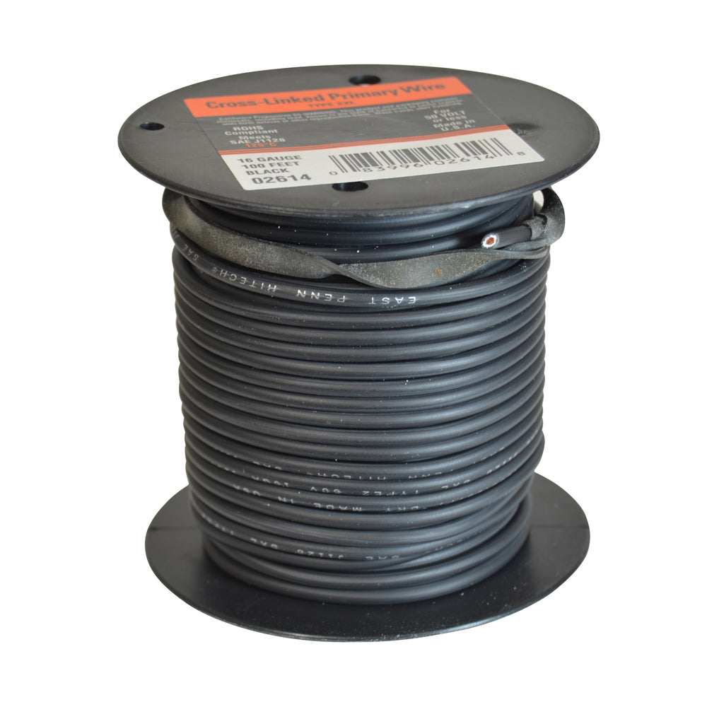 14 Awg Cross Link Primary Wire 100 Foot Roll Black