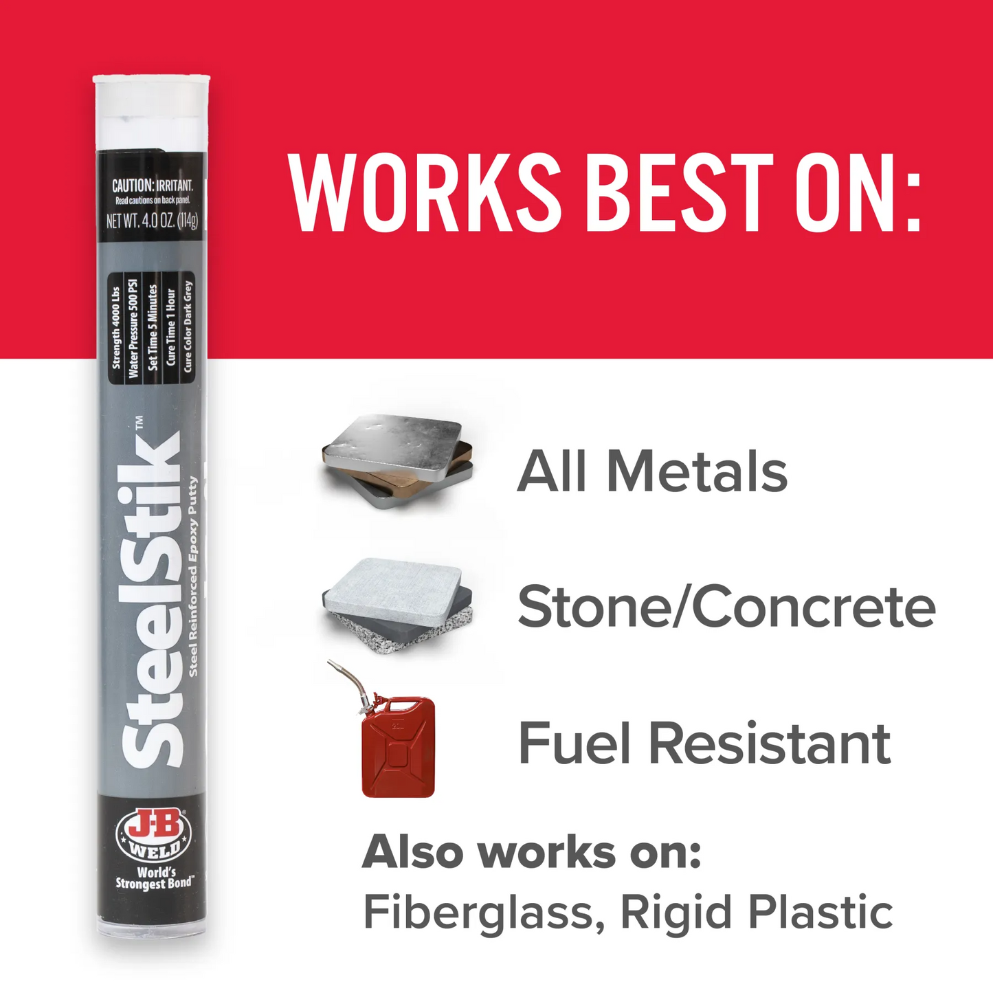 J-B Weld Steelstik Epoxy Putty Stick - 4 Oz