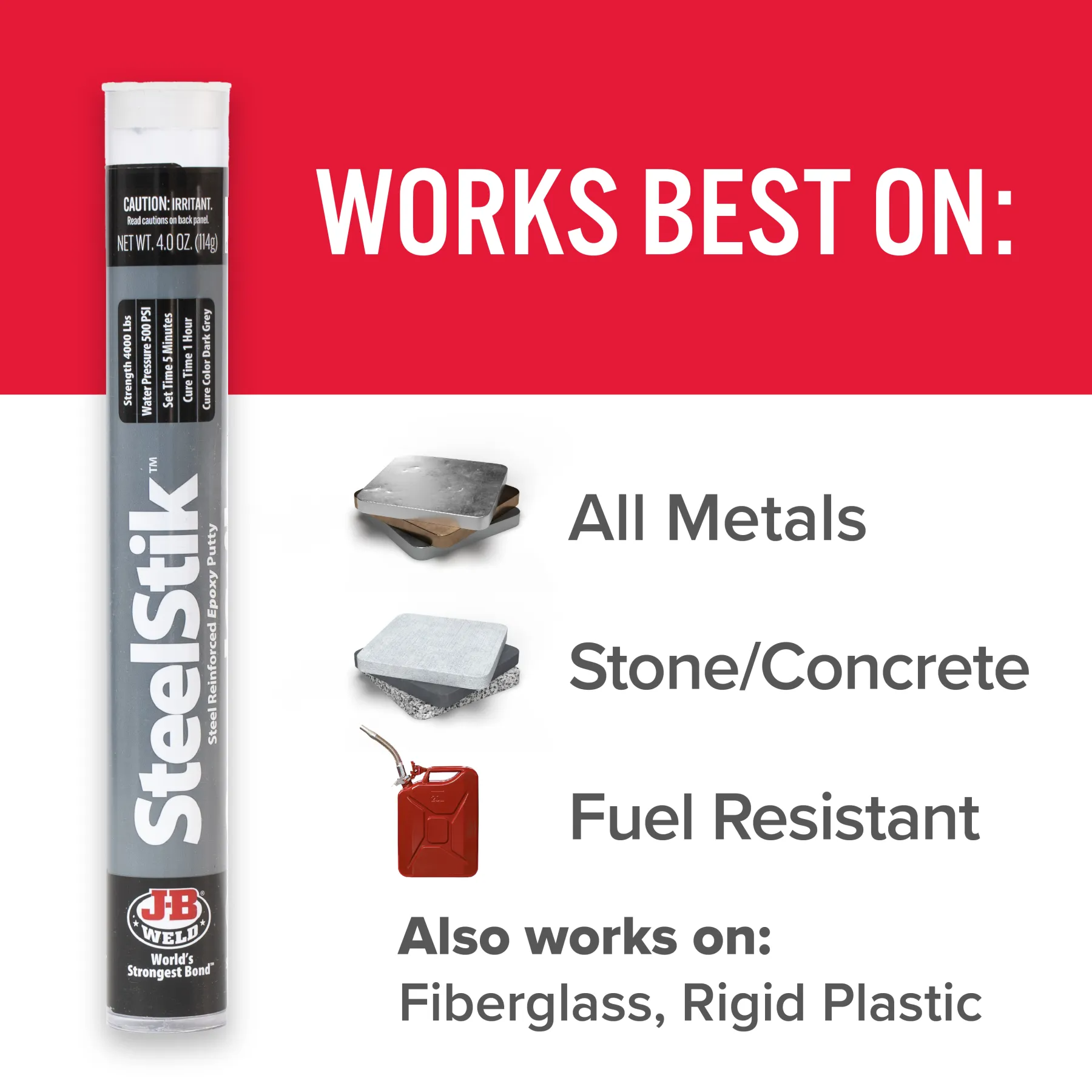 J-B Weld Steelstik Epoxy Putty Stick - 4 Oz