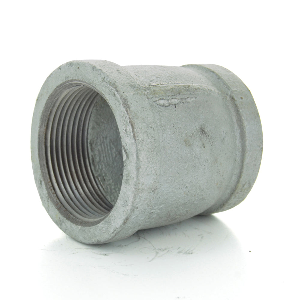 1/2" X 1/8" Schedule 40 Malleable Iron Welded Reducing Coupling Galvanized Made In USA