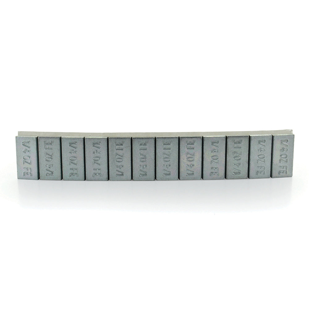 1/4 oz Increment Cold Weather Low Profile Steel Adhesive Wheel Weight 3 oz Strip - 52 Per Box
