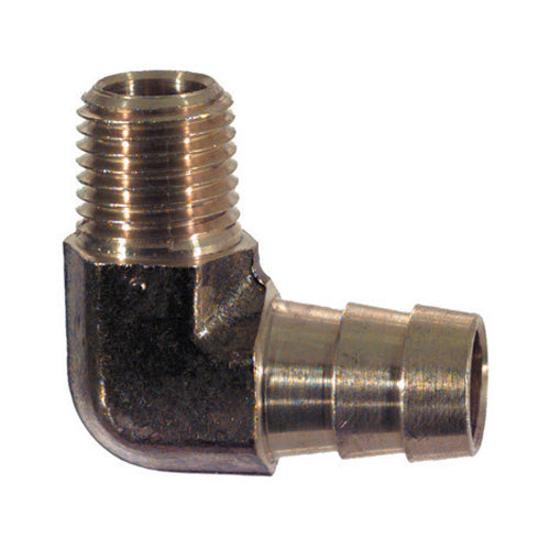 3/8 Inch X 1/2 Inch MPT X Barb Hose CA360-Ca345 Brass 90 Degree Elbow
