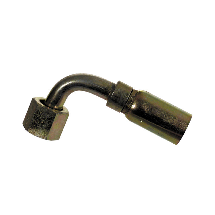 Female O-Ring Face Seal 90 Elbow Medium Drop 3/8 Inch Hose X 1/2 Inch Tube