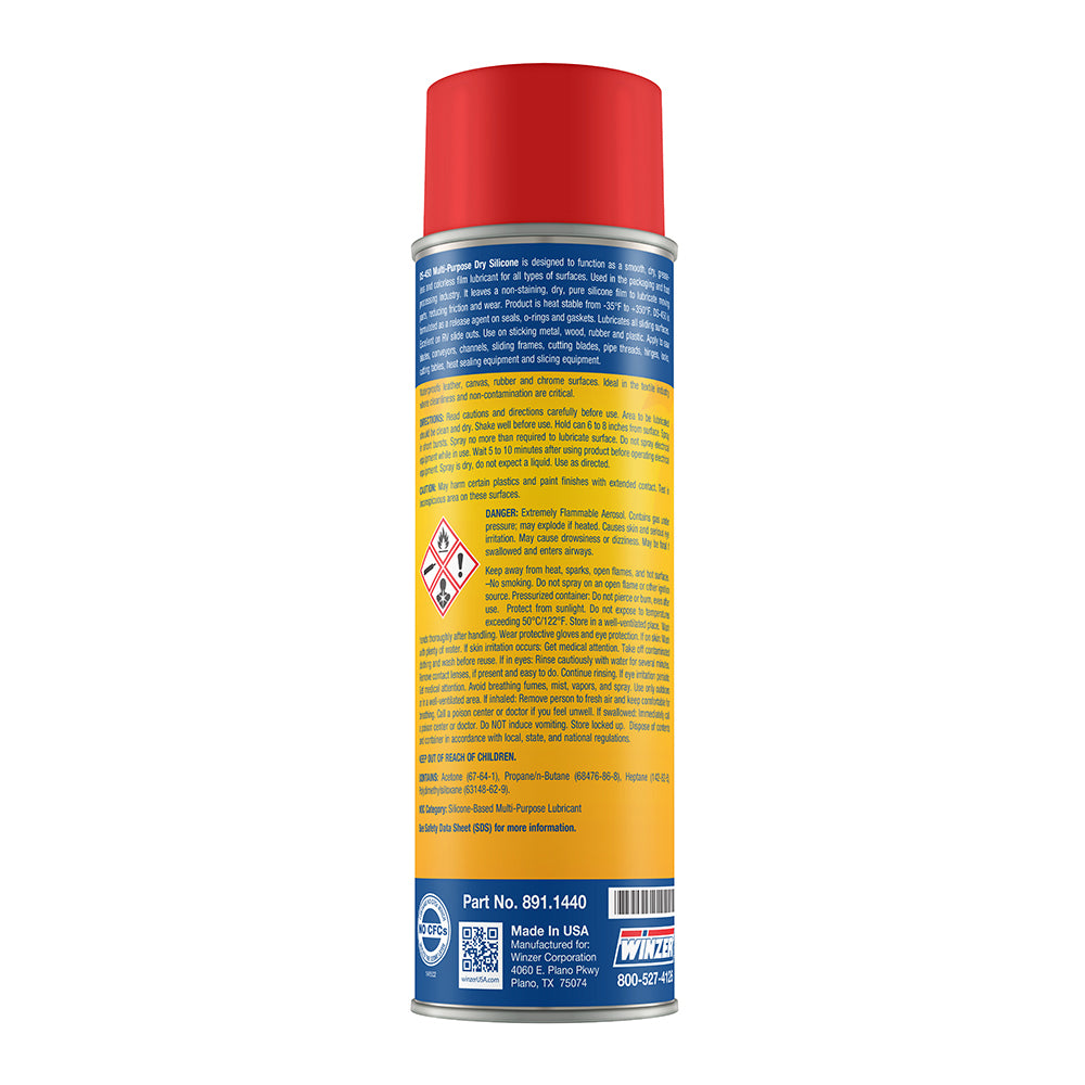 Winzer Ds 450 Multi-Purpose Dry Silicone Spray - 11.5 Oz Net Weight - Aerosol
