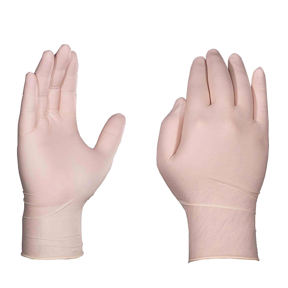 Ammex Large 5 Mil Ivory Textured Latex Powder Free Gloveplus Premium Exam Glove - 100 Per Box