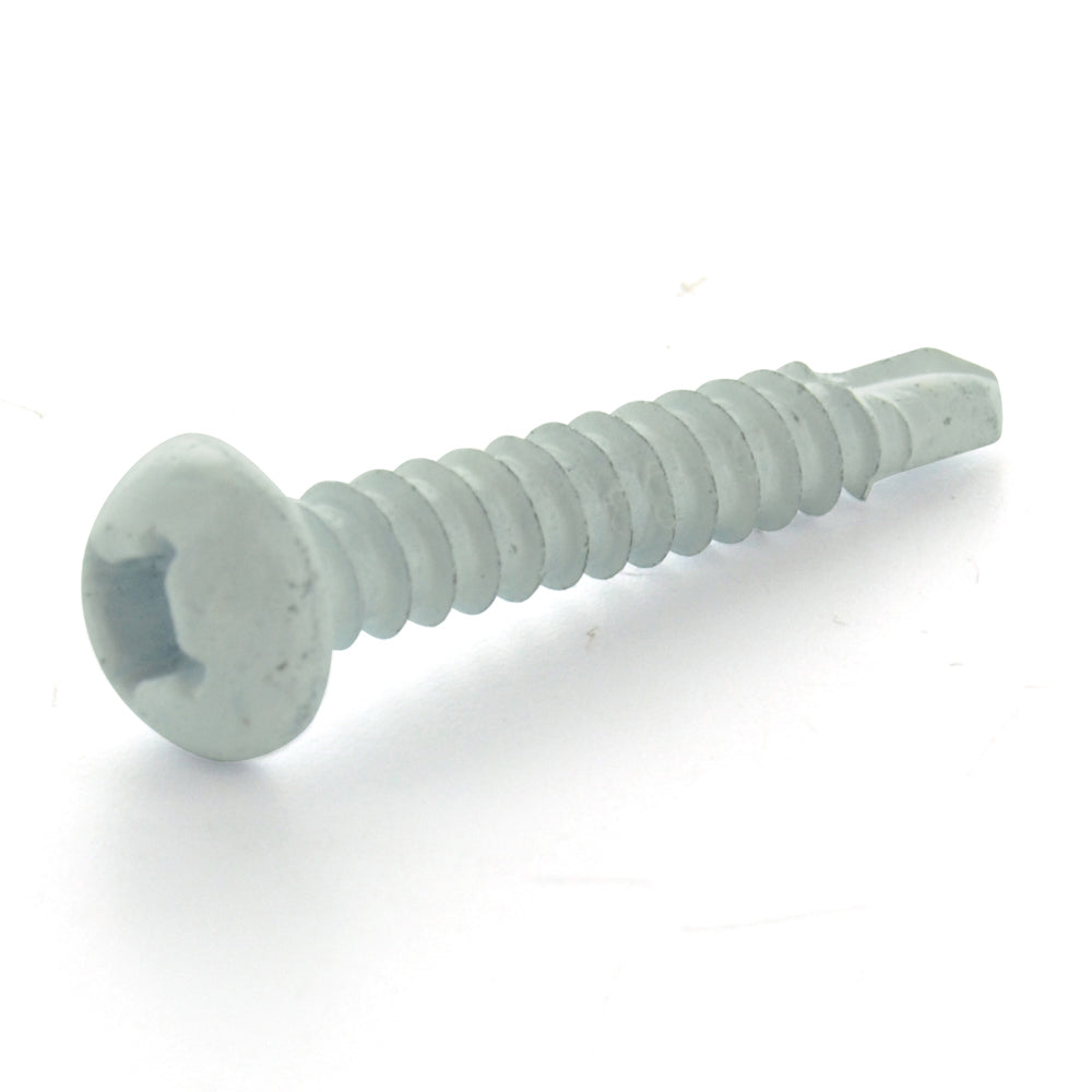 #8 x 1-1/2 Inch Painted Self-Drilling Pan Head Square Drive Screws - White