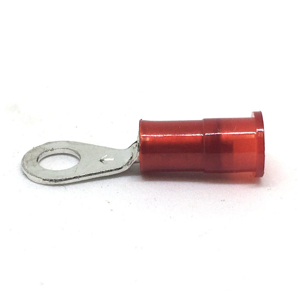 22-18 Gauge Nylon Insulated Ring Terminal Red #8 Stud