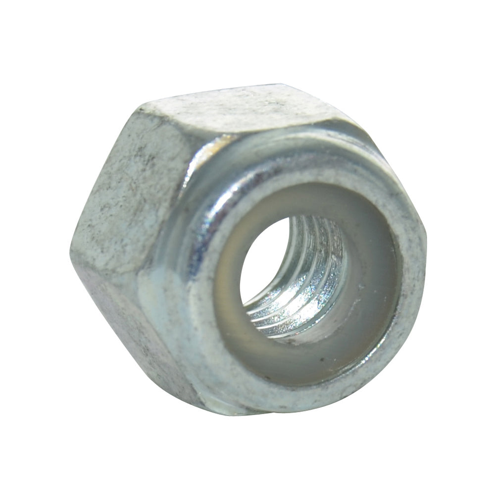 M16 x 2 Coarse Din 982 Zinc Plated Class 8 White Nylon Insert Lock Nut Tall