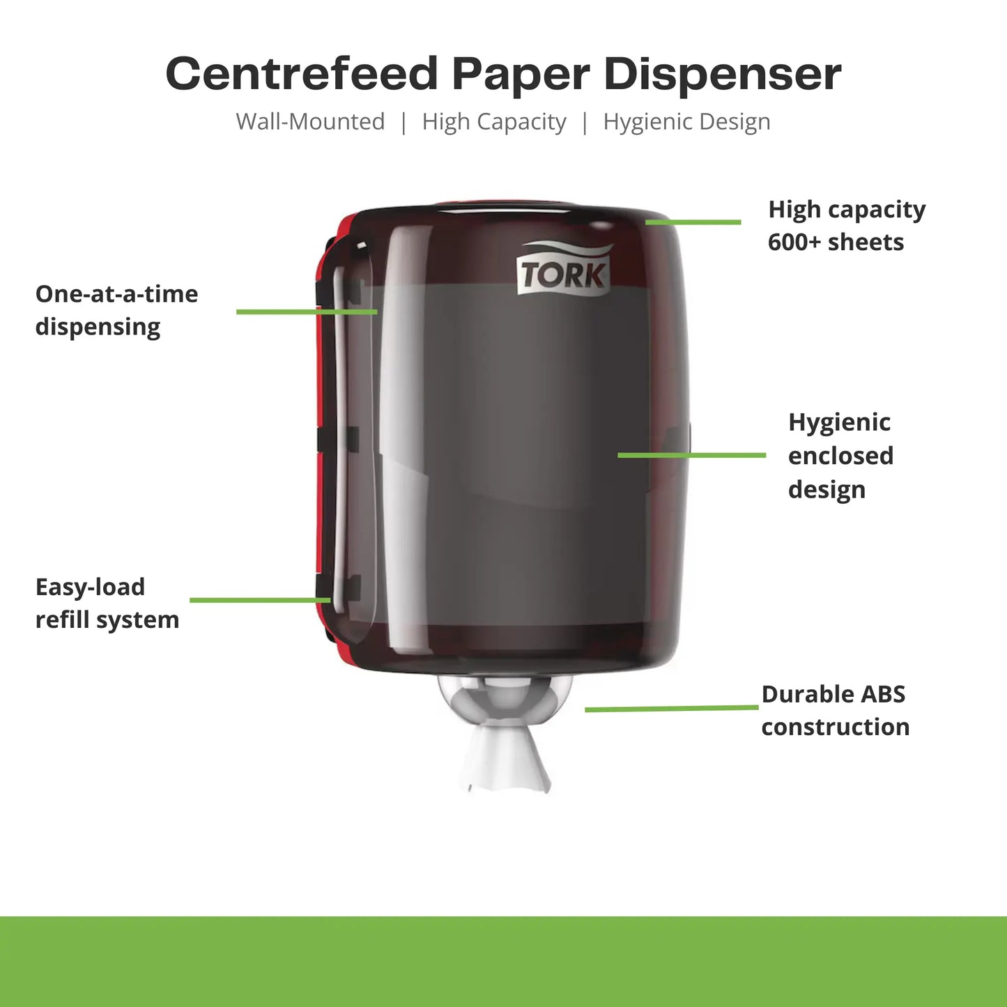 Tork Centerfeed Wiper And Towel Dispenser - 17.5" x 12.9" x 11.9"