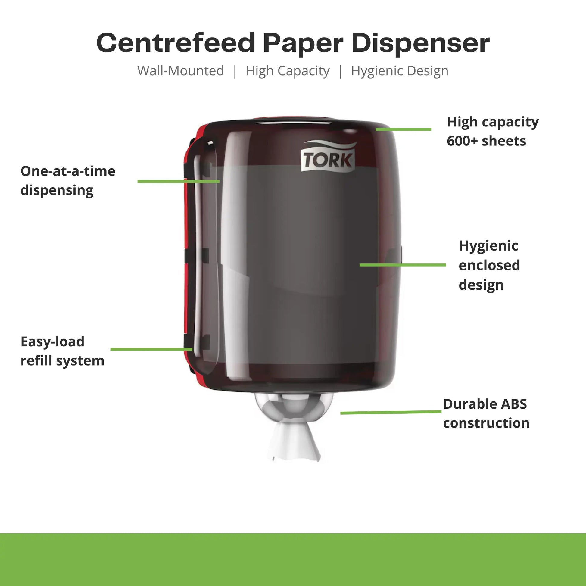 Tork Centerfeed Wiper And Towel Dispenser - 17.5" x 12.9" x 11.9"