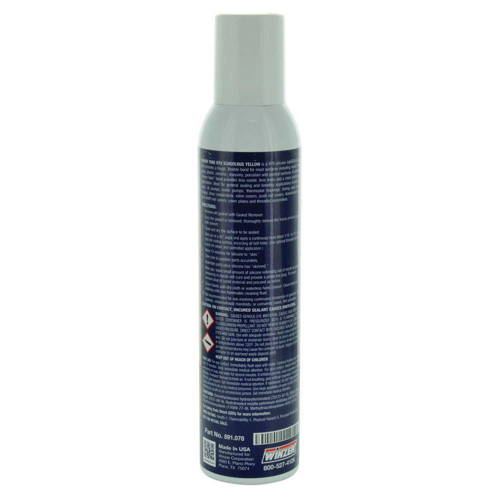 Winzer Power Tube RTV Silicone School Bus Yellow - 6.75 Oz Net Weight - Aerosol