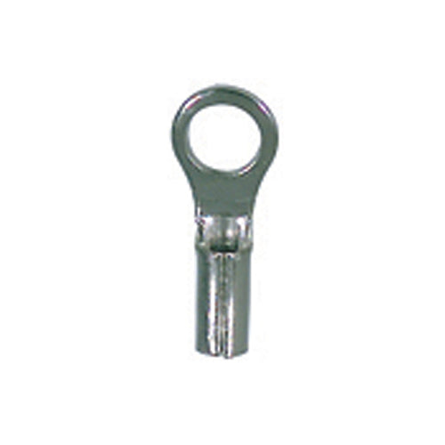 22-18 Gauge Uninsulated High Temperature Ring Terminal #8 Stud Nickel Plated Steel