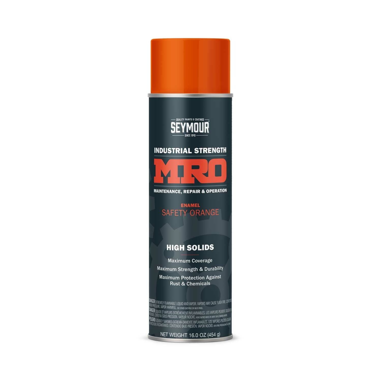 MRO Industrial High-Solids Spray Paint- Safety Orange - 16 OZ. Net Fill Wt.