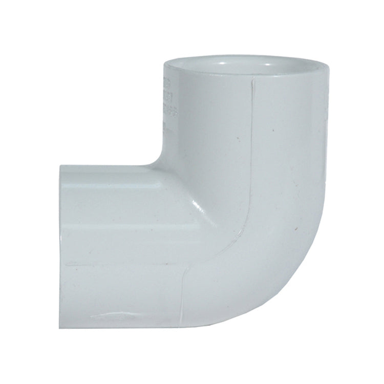 1/2 Inch Socket Sch 40 White Pvc 90 Degree Elbow