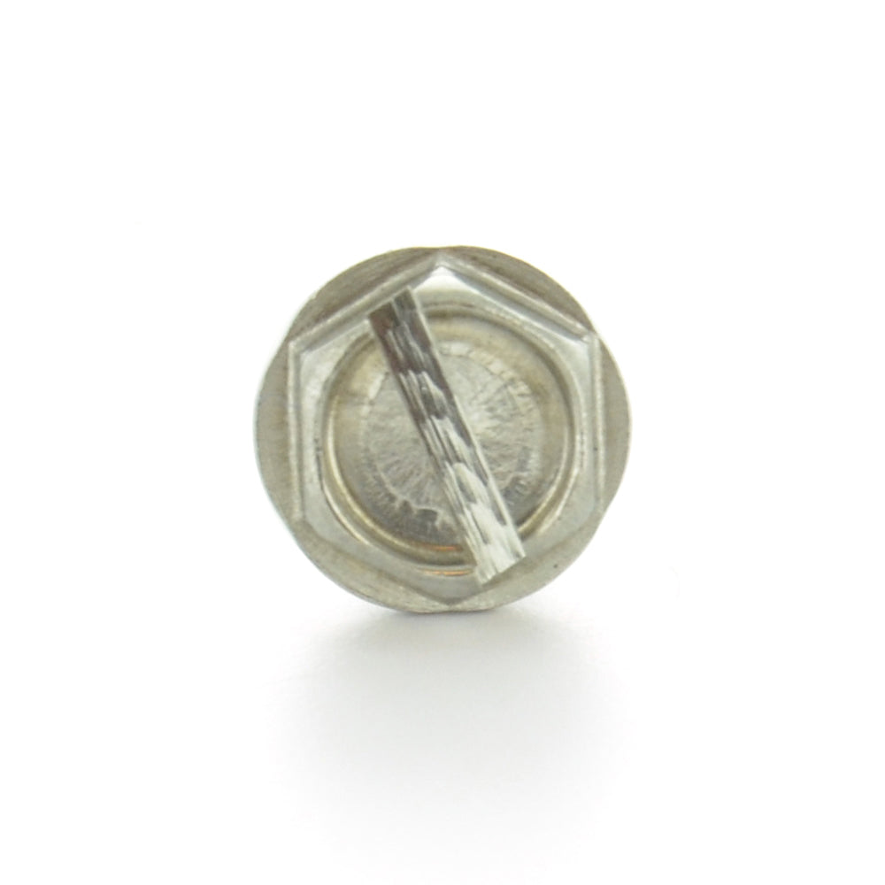 #10 x 1 Inch Plain 316 (A4) Stainless Steel Indented Hex Washer Head Type-AB Self-Tapping Sheet Metal Screw