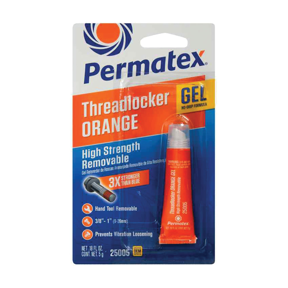 Permatex High Strength Removable Threadlocker Orange, 10 Ml