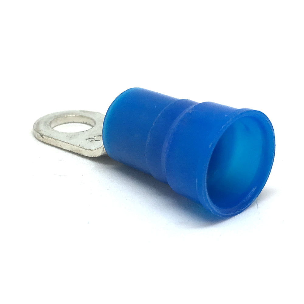 6 Gauge Nylon Insulated Ring Terminal Blue 5/16 Inch Stud