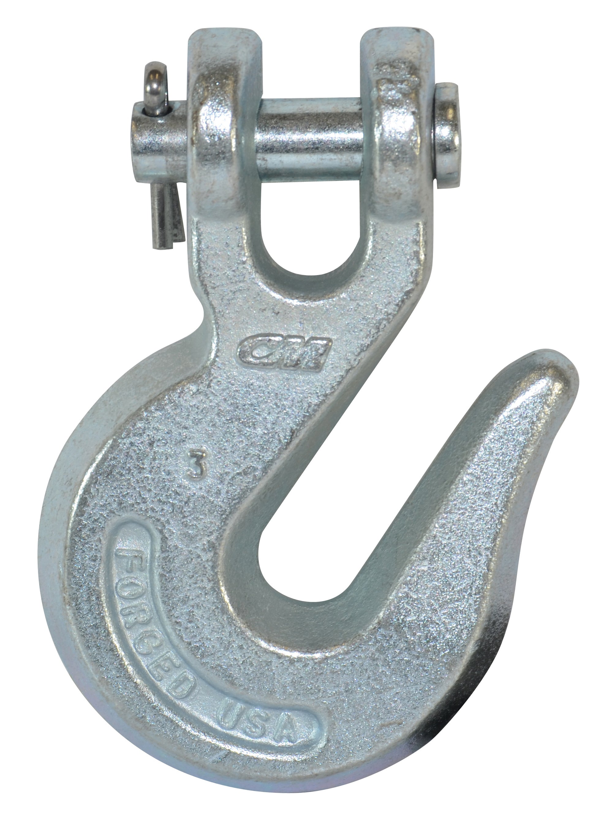 1/4 Inch X 2.88 Inch Zinc Plated Forged Steel G43 Clevis Grab Hook