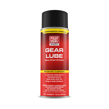 Fastserv Gear Lube - Gear- Chain- And Cable - 12 Oz Net Weight - Aerosol