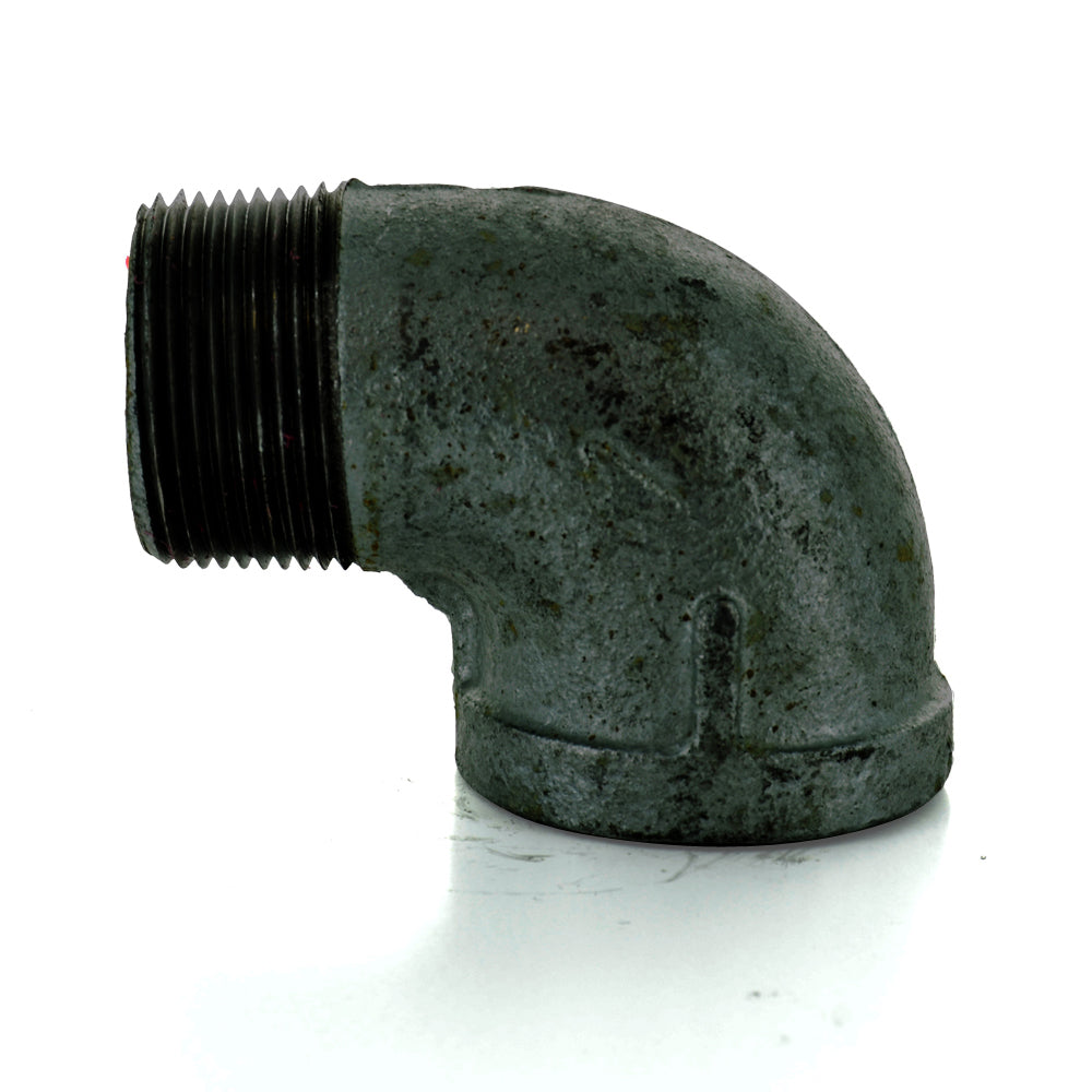 1" Schedule 40 Female NPT X MNPT Black Welded Malleable Iron 90 Degree Street Elbow USA
