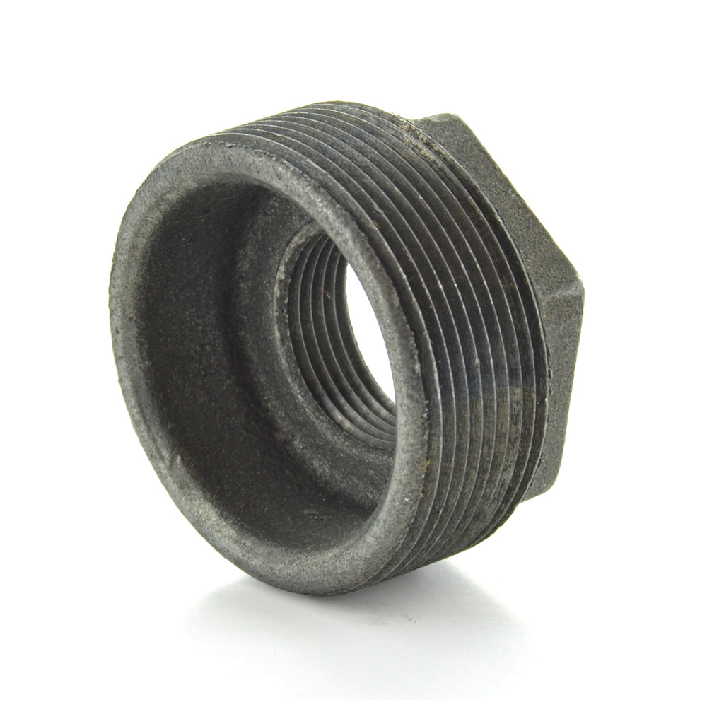 1-1/4" X 1/4" Schedule 40 Threaded Black Malleable Iron Hex Bushing