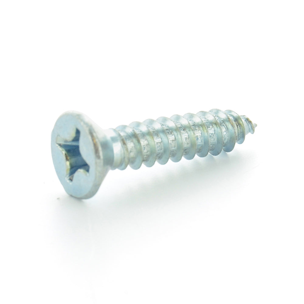 #6 x 1-1/4 Inch Zinc Plated Low Carbon Steel Flat - Countersunk Head Type-Ab Self-Tapping Sheet Metal Screw
