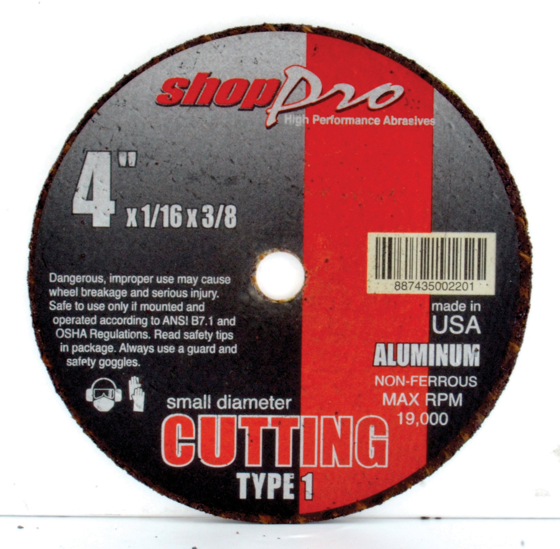 Shop Pro 3 Inch X 1/16 Inch X 3/8 Mini Type 1 Aluminum Cut-Off Wheel